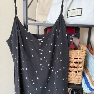 UGG 100% silk Black Star Print Cami Top
